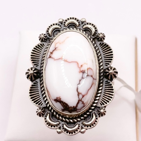 925 Sterling Silver Jewelry - Size 8.5 Wild horse Jasper 925 Sterling Silver Solid Ring